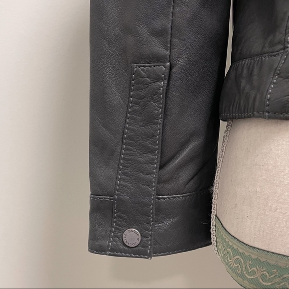 Zadig and Voltaire Gray Leather Leah Moto Jacket Medium Zip Up Lined RUNS SMALL - Picture 10 of 12